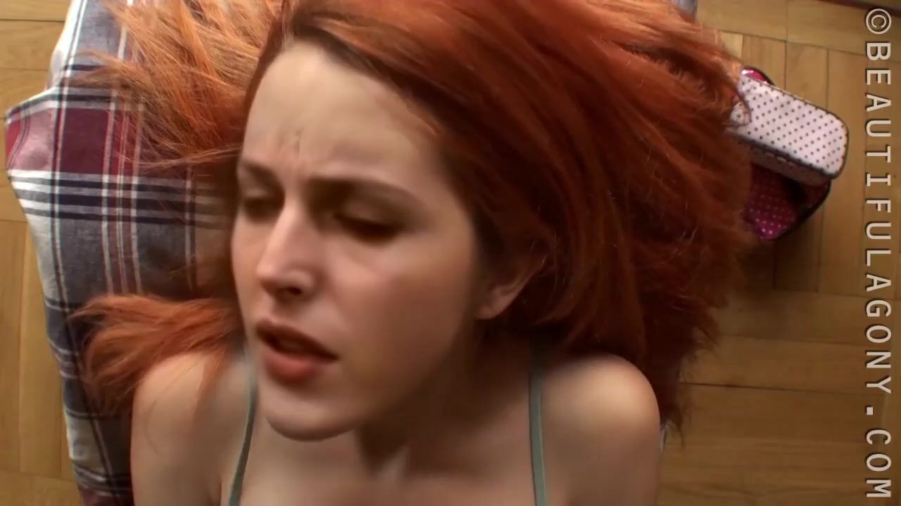 Redhead having loud orgasm