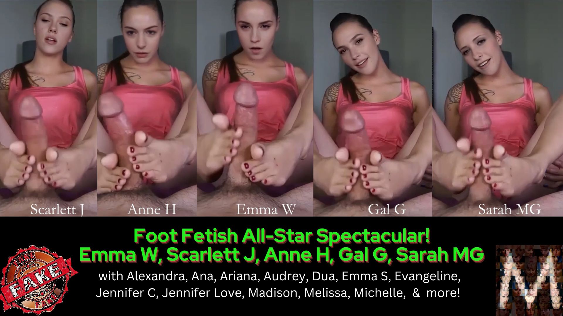 Not Emma W (Fake) & Her All-Star Friends:  Foot Fetish Spectacular