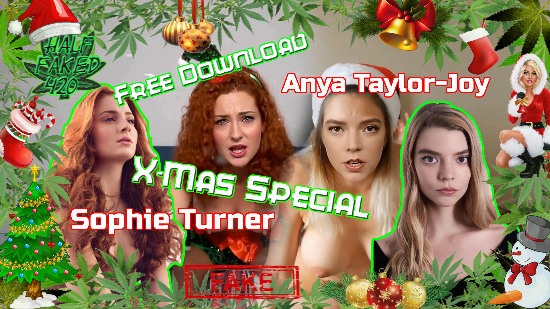 Joy Turner Interracial - Anya Taylor-Joy & Sophie Turner | X-Mas Special | FREE DOWNLOAD | FAKE  DeepFake Porn - MrDeepFakes