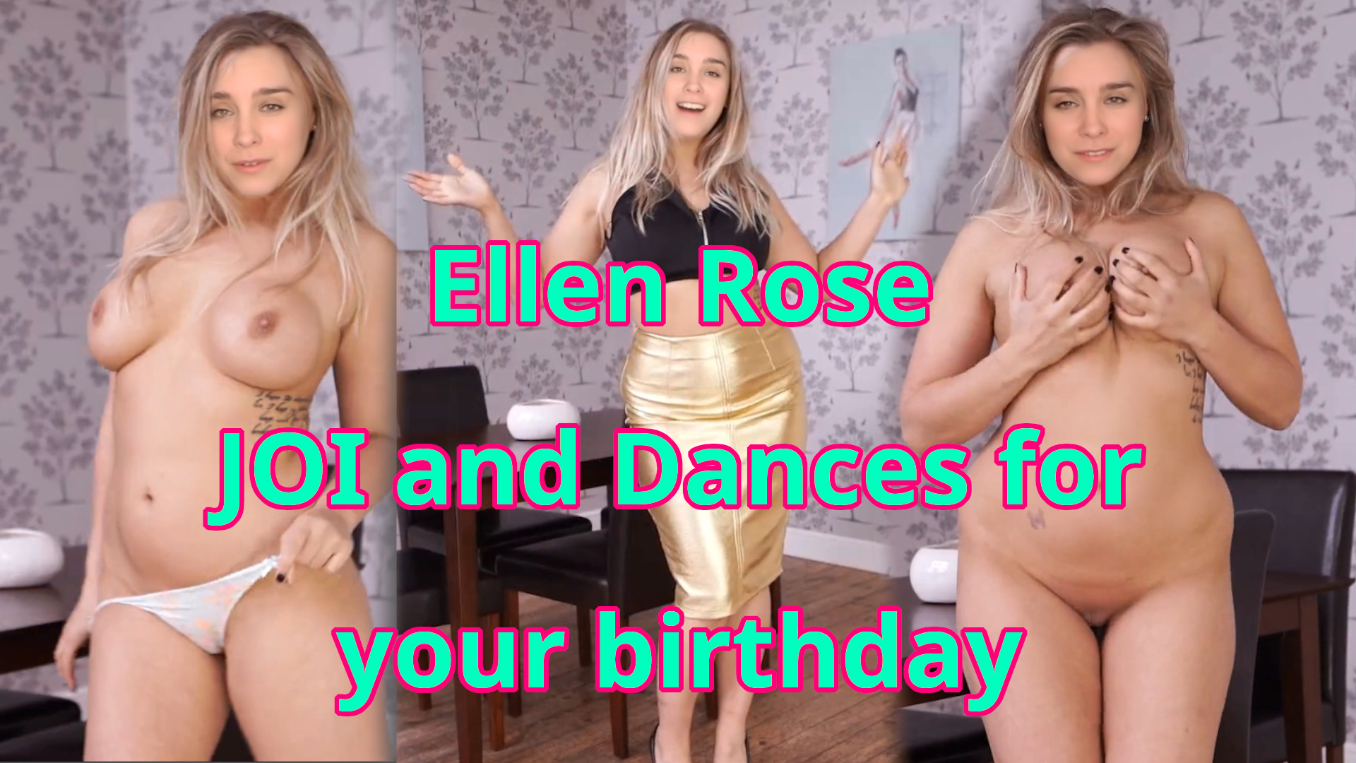 Ellen Rose gives you a birthday dance and JOI | 500 tokens