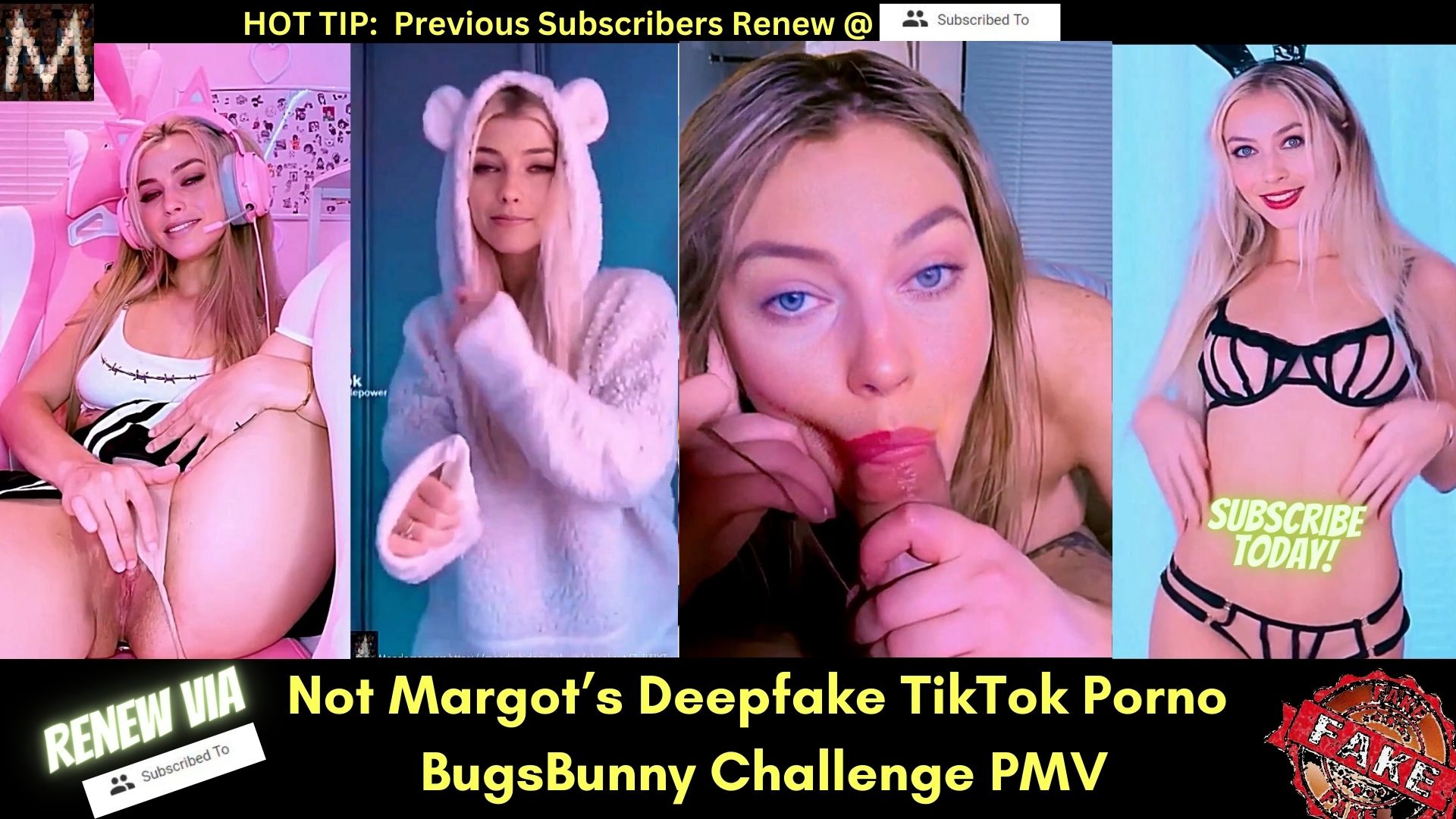 Not Margot Robbie is Porn Barbie in the TikTok BugsBunny XXX Challenge  (Full)